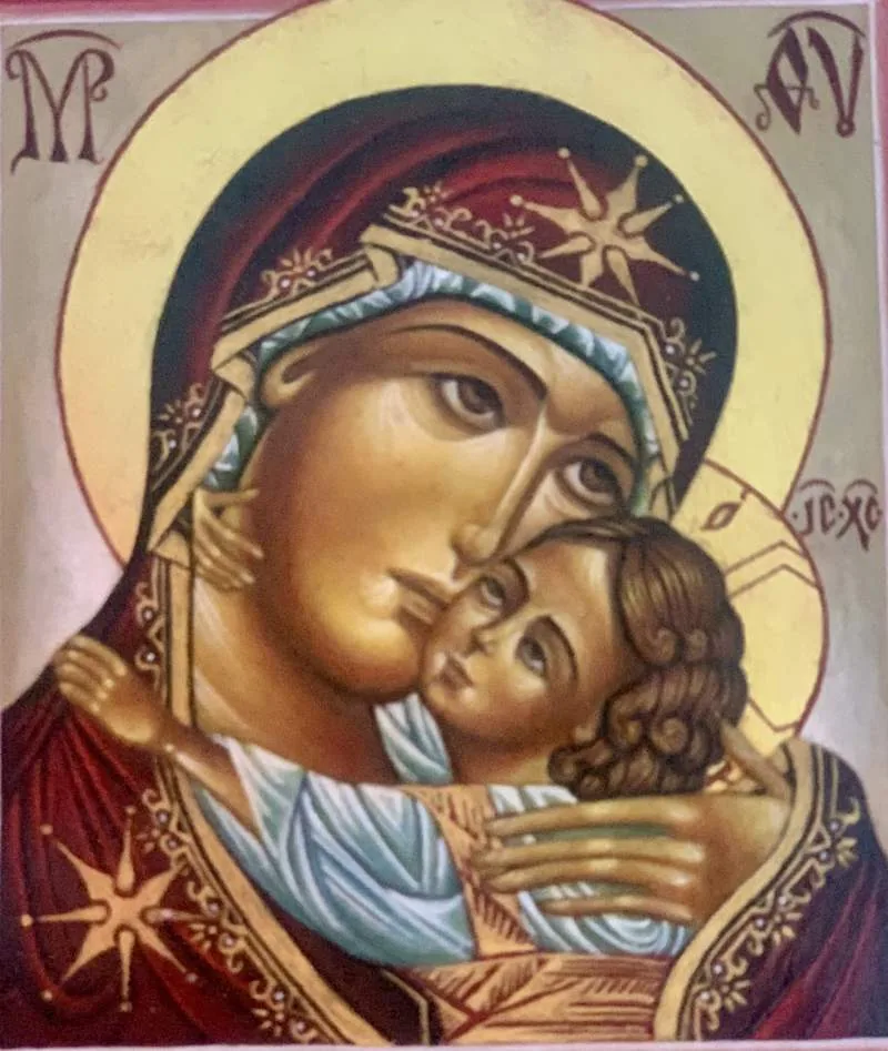 Icon of the Mother of God of Tenderness on gold ground